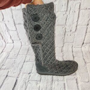 UGG Australia Lattice Cardy Women's Boot 7 Gray Knit Knee High Winter Boots 3066